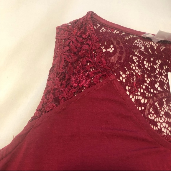 PENNINGTONS PLUS 2X In Every Story A-Line Tank Top Lace Yoke in Rumba Re… - Picture 11 of 14